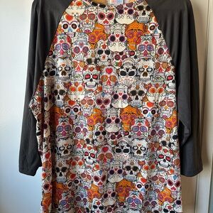 LuLaRoe Randy Multicolor Skull Print